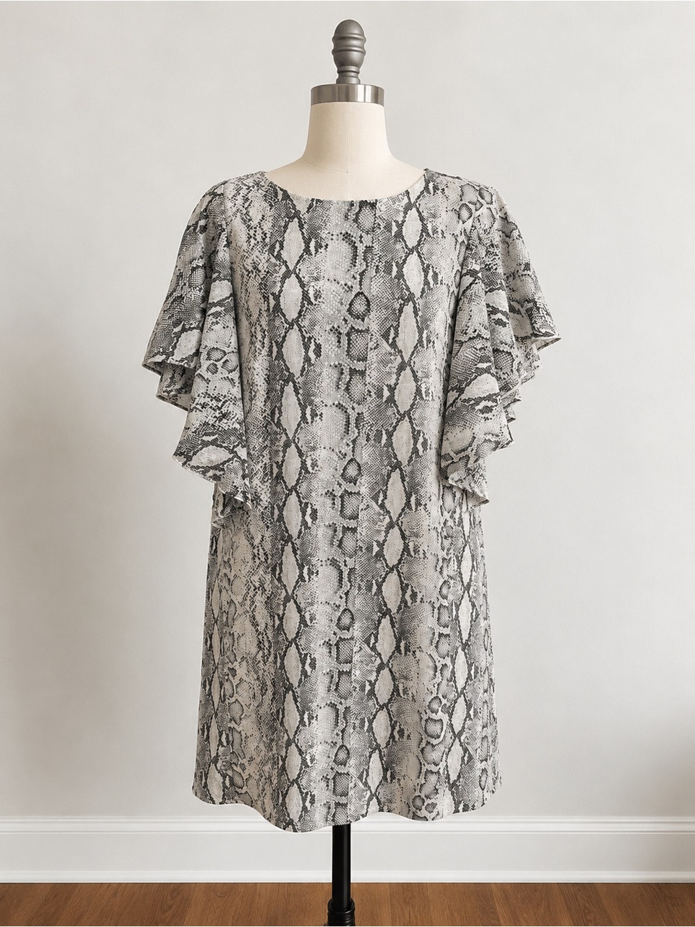 mts Snake Print Shift Dress - Gray